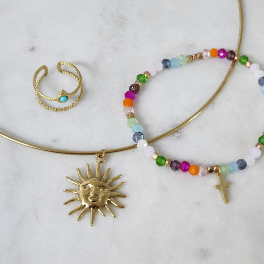 Crystal Cross Pulsera