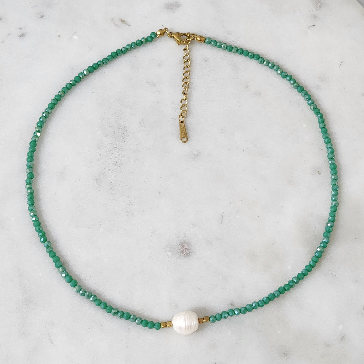 Turquoise Crystal Collar