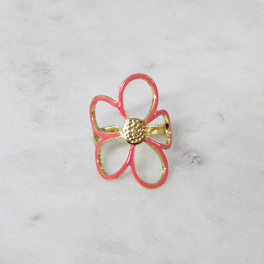 Coral Flor Sortija