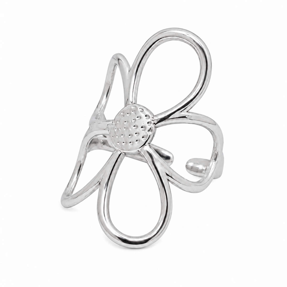Flor Plata Sortija
