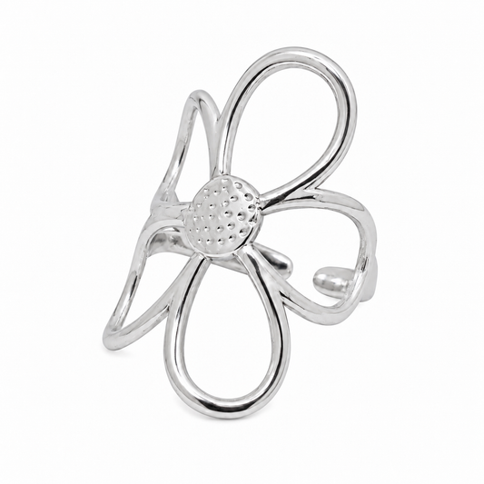 Flor Plata Sortija